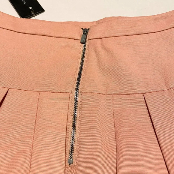 BCBGMaxazria Skirt Womens Size Small Blush Aria Pleated Rear Zip Casual - Picture 11 of 14